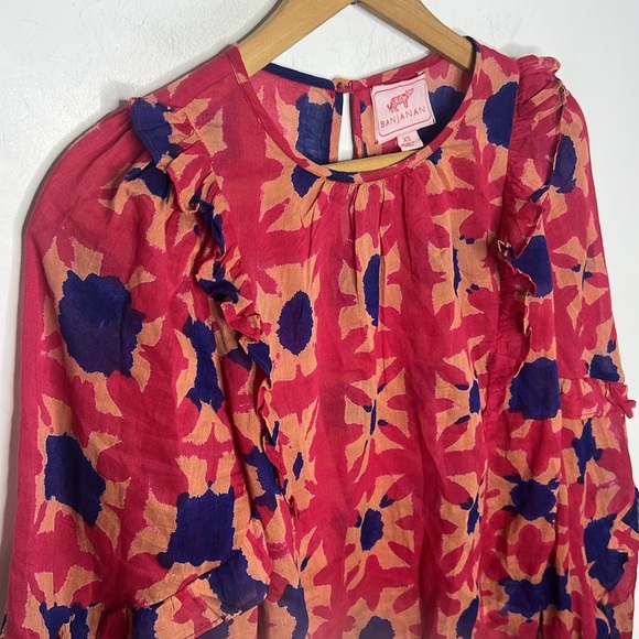 Banjanan Margot Shibori Clamp Dye Geometric Print Blouse - Picture 4 of 16